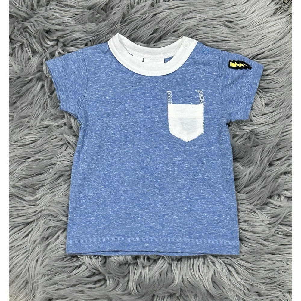 Bitz Kids Boys Pocket Tee Basic‎ Blue Shirt Size 3-6month